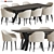 Elegant 5-Piece Dining Set 3D model small image 1