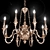 Elegant Brass Chandelier 3D model small image 4