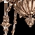 Elegant Brass Chandelier 3D model small image 6