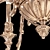 Elegant Brass Chandelier 3D model small image 2