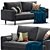 Contemporary Elegance: 72-Inch Velvet Sofa 3D model small image 1