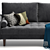 Contemporary Elegance: 72-Inch Velvet Sofa 3D model small image 4
