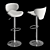 Modern White Leather Bar Stool 3D model small image 1