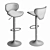 Modern White Leather Bar Stool 3D model small image 2