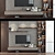 Modern TV Wall Set 209 3D model small image 1