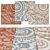 Stylish Square Rugs in Various Sizes 3D model small image 1