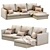 Harris Leather Chaise Sectional 3D model small image 1