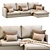 Harris Leather Chaise Sectional 3D model small image 3