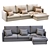 Harris Leather Chaise Sectional 3D model small image 5