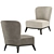 Elegant Jolie Armchair: Versatile Colors & Materials 3D model small image 3