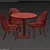 Elegant Navy Dining Chair & Marble Table 3D model small image 3