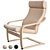 Poäng Birch Armchair: Stylish and Comfortable 3D model small image 1