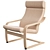 Poäng Birch Armchair: Stylish and Comfortable 3D model small image 2