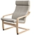 Poäng Birch Armchair: Stylish and Comfortable 3D model small image 3