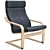 Poäng Birch Armchair: Stylish and Comfortable 3D model small image 4