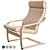 Poäng Birch Armchair: Stylish and Comfortable 3D model small image 7