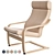 Poäng Birch Armchair: Stylish and Comfortable 3D model small image 8
