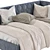 Modern Convertible Sofa Bed: Dual Colors, 100x190cm 3D model small image 7