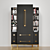 Elegant Black Satin Cabinet - 50cm Depth, 137cm Width, 213cm Height 3D model small image 1