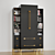 Elegant Black Satin Cabinet - 50cm Depth, 137cm Width, 213cm Height 3D model small image 2