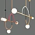 Sleek Brass and Glass Suspension Lamp 3D model small image 2