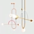 Sleek Brass and Glass Suspension Lamp 3D model small image 3