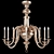 Elegant Brass Chandelier X 3D model small image 2