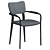 Elegant Ebony Klee Dining Chair 3D model small image 1