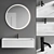 Fiora Frame Vanity Set 1: Modern Polyurethane Wall-Mounted Unit with Mirror 3D model small image 1