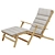 Carl Hansen Teak Deck Chair: Stylish Relaxation 3D model small image 1