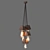 Querk_05 Handcrafted Wood Pendant Light 3D model small image 3