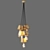 Querk_05 Handcrafted Wood Pendant Light 3D model small image 4