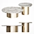 Elegant Marble and Brass Coffee Table 3D model small image 1
