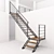 Sleek Staircase: A Modern Masterpiece 3D model small image 4