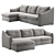 Sleek Sorento Sofa Set 3D model small image 1