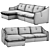 Sleek Sorento Sofa Set 3D model small image 3