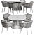 Silver Round Muse Dining Table 3D model small image 5