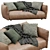 Meridiani Scott Leather Sofa - Modern Elegance for your Living Space! 3D model small image 1