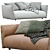 Meridiani Scott Leather Sofa - Modern Elegance for your Living Space! 3D model small image 3