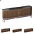 Luxury Black Glass Sideboard with Emperador Marble and Dover Leather 3D model small image 3