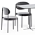 Modern Metal Table & Chair Set 3D model small image 2