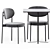 Modern Metal Table & Chair Set 3D model small image 3