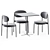 Modern Metal Table & Chair Set 3D model small image 5