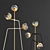 Sleek Black Widow Brass Floor Lamp 3D model small image 5