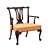 Elegant Queen Anne Armchair 3D model small image 1