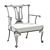 Elegant Queen Anne Armchair 3D model small image 6