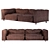 Edra Leather Sofa: Elegant, Spacious, and Comfortable 3D model small image 1