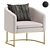 Elegant Lewis Armchair: Timeless Comfort 3D model small image 1