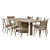 Elegant Spartan Dining Set 3D model small image 1