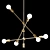 Sleek Sputnik Linear Chandelier 3D model small image 1
